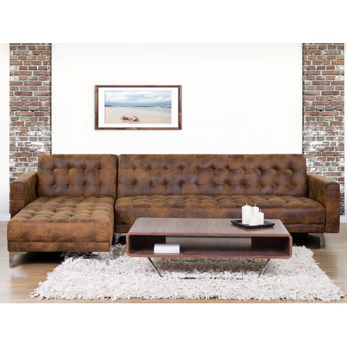 Latitude Run Delia 2 Piece Vegan Leather Corner Sofa Chaise & Reviews